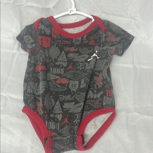 Jordan Kids Bodysuit - Black and Red Graphic